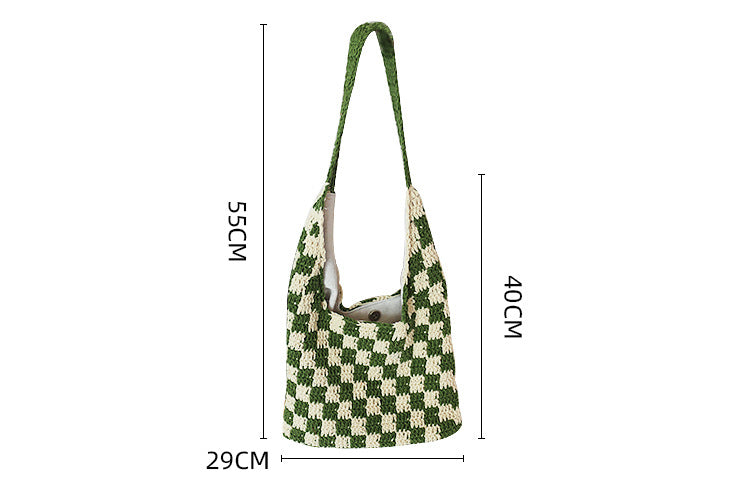 Handmade crochet straw knit woven summer bag for women from the summer collection