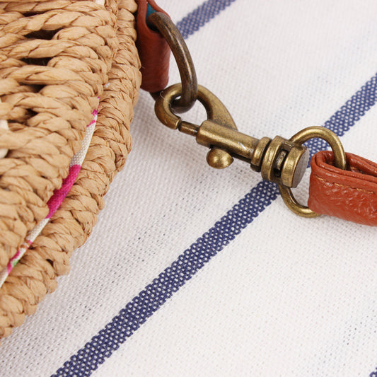 Handmade crochet straw knit woven summer bag for women from the summer collection