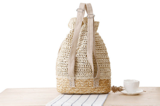 Handmade crochet straw knit woven summer bag for women from the summer collection