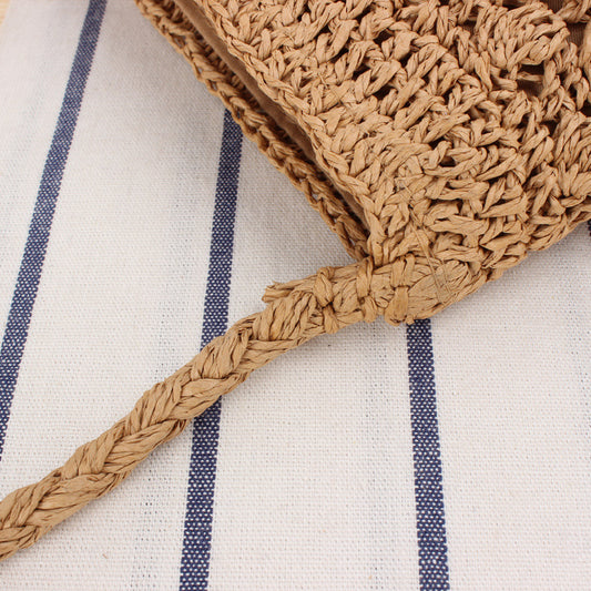 Handmade crochet straw knit woven summer bag for women from the summer collection