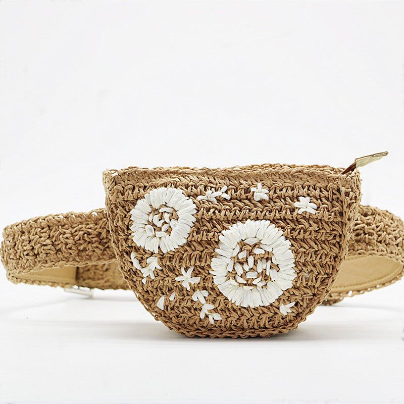 Handmade crochet straw knit woven summer bag for women from the summer collection