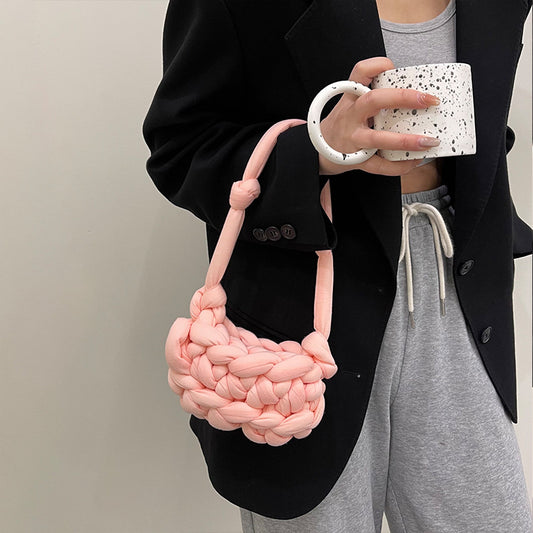 Handmade crochet straw knit woven summer bag for women from the summer collection