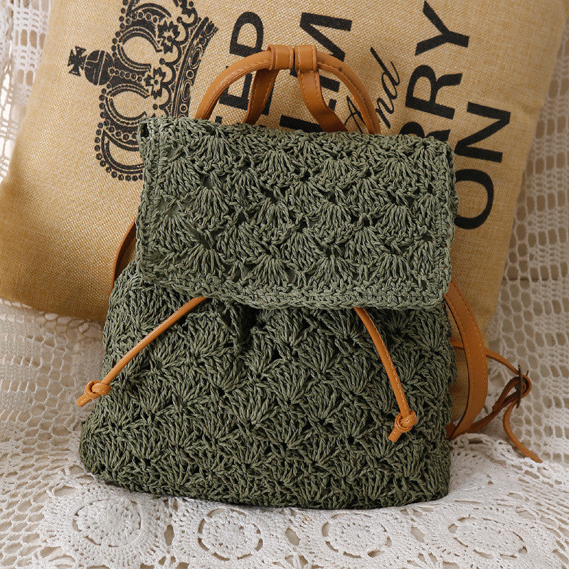 Handmade crochet straw knit woven summer bag for women from the summer collection