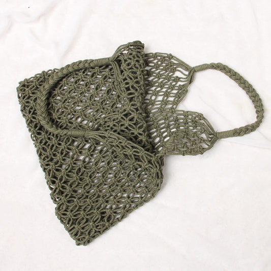 Handmade crochet straw knit woven summer bag for women from the summer collection