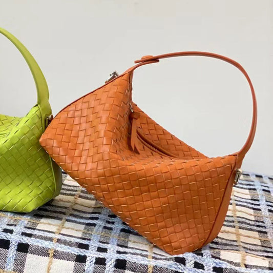 Handmade crochet straw knit woven summer bag for women from the summer collection