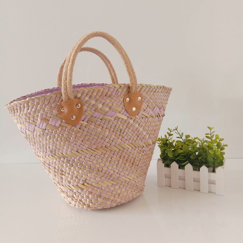 Handmade crochet straw knit woven summer bag for women from the summer collection