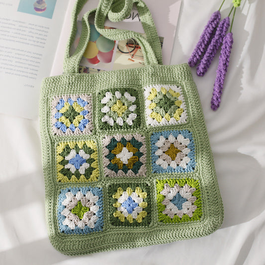 Handmade crochet straw knit woven summer bag for women from the summer collection