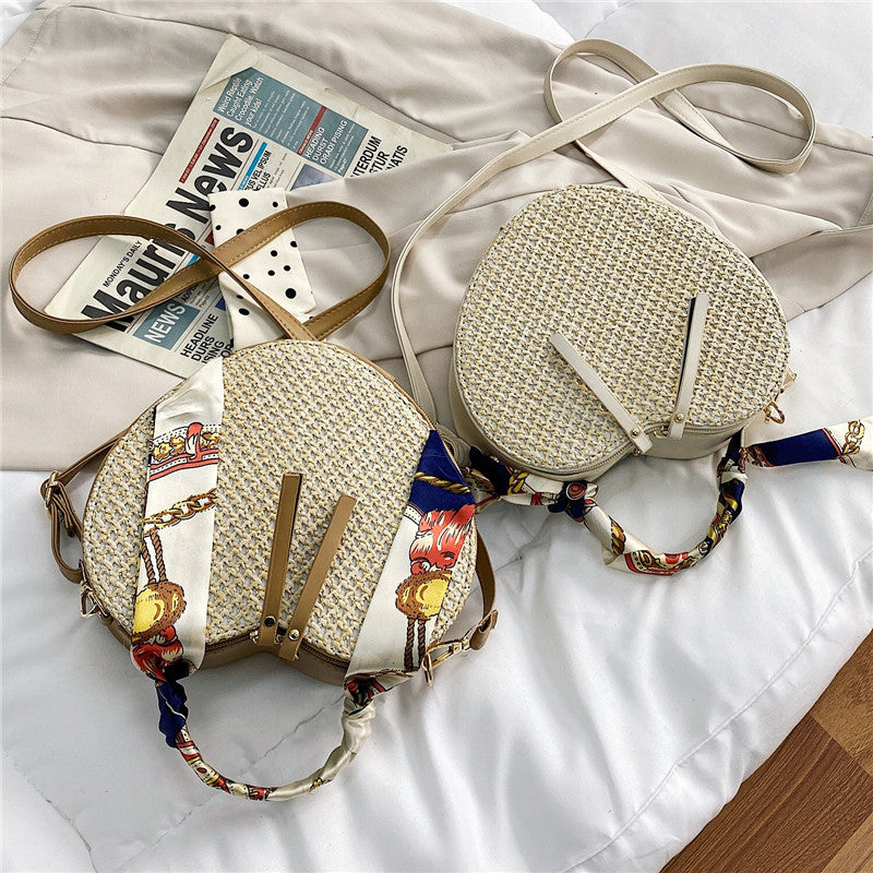Handmade crochet straw knit woven summer bag for women from the summer collection
