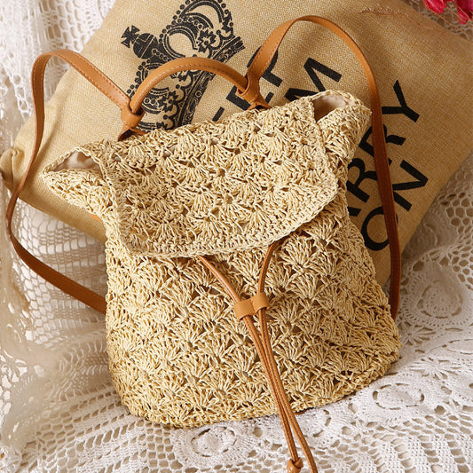 Handmade crochet straw knit woven summer bag for women from the summer collection