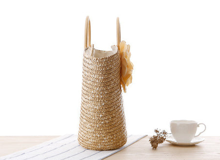 Handmade crochet straw knit woven summer bag for women from the summer collection