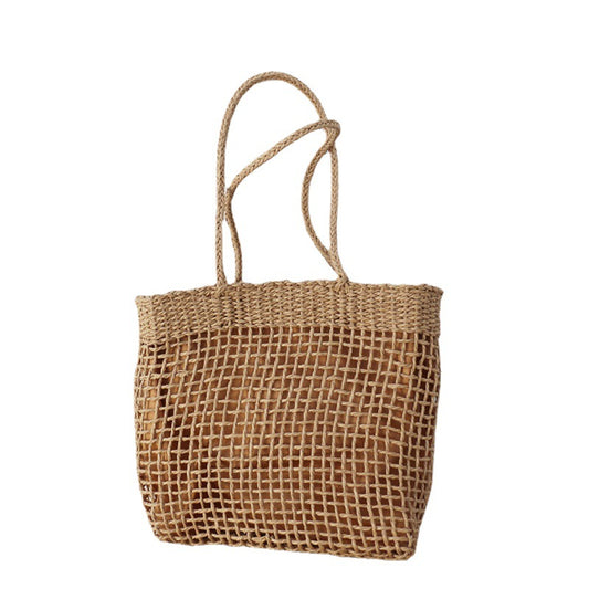 Handmade crochet straw knit woven summer bag for women from the summer collection