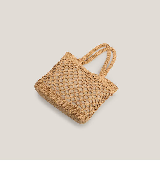 Handmade crochet straw knit woven summer bag for women from the summer collection
