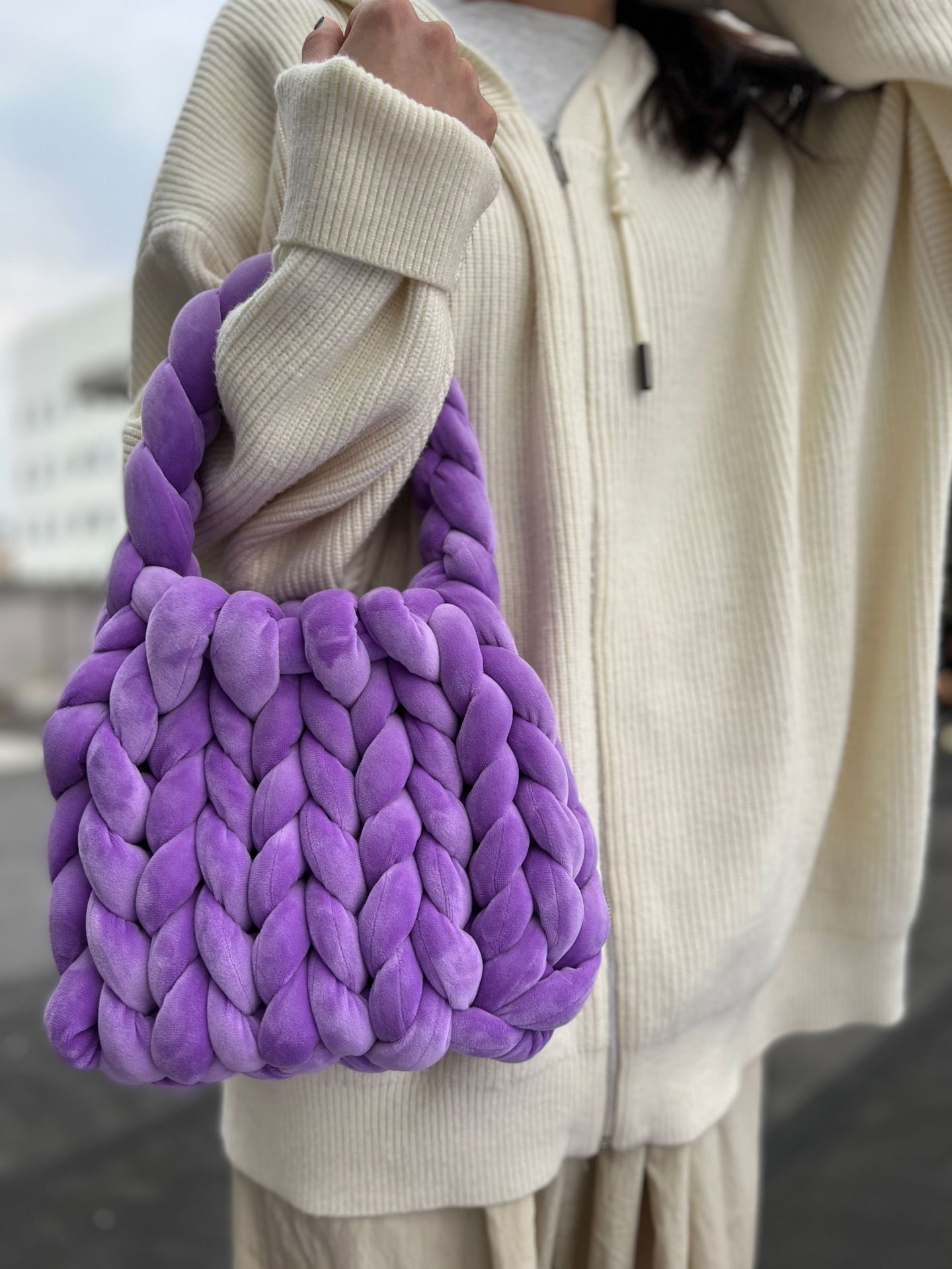 Handmade crochet straw knit woven summer bag for women from the summer collection