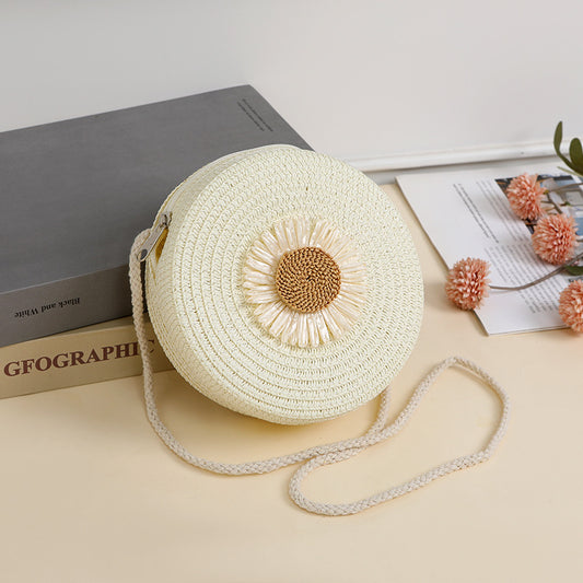 Handmade crochet straw knit woven summer bag for women from the summer collection