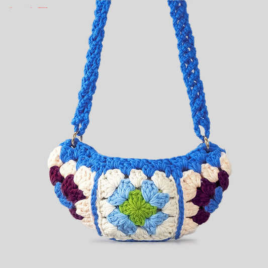 Handmade crochet straw knit woven summer bag for women from the summer collection