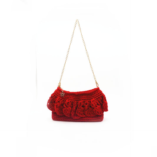 Handmade crochet straw knit woven summer bag for women from the summer collection