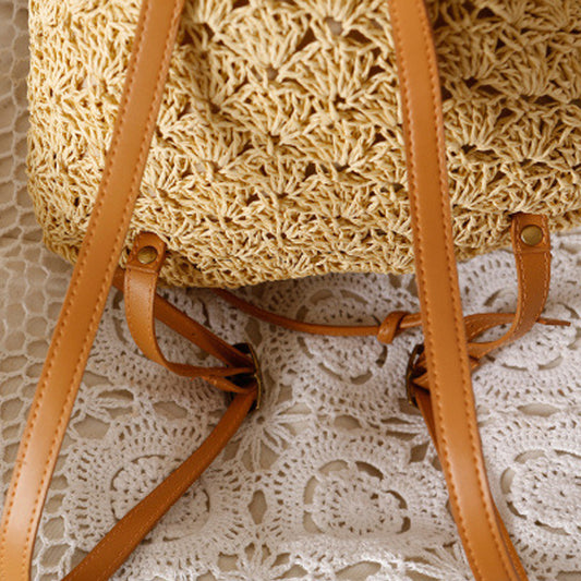Handmade crochet straw knit woven summer bag for women from the summer collection