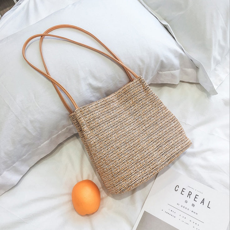 Handmade crochet straw knit woven summer bag for women from the summer collection