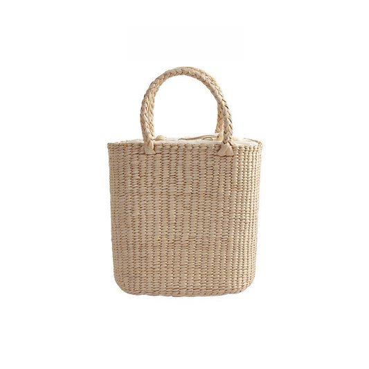 Handmade crochet straw knit woven summer bag for women from the summer collection
