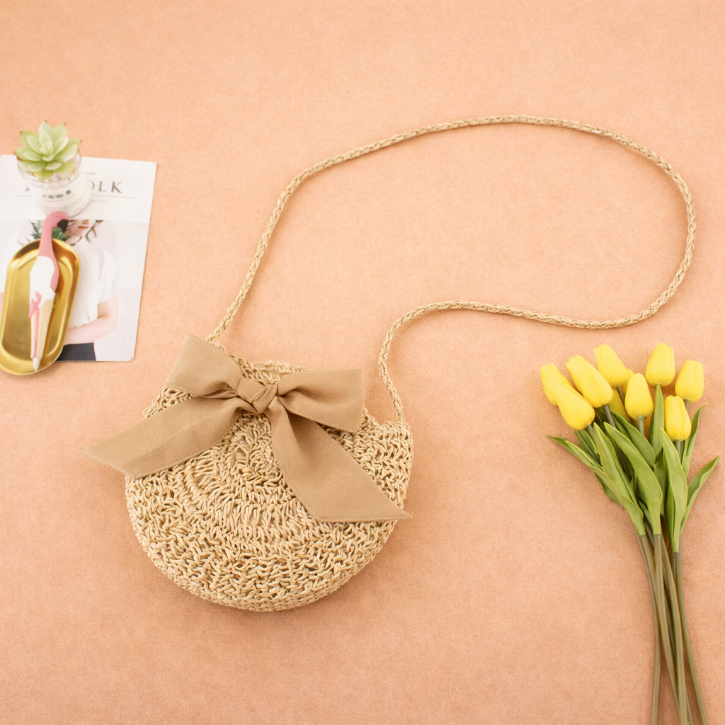 Yarns ’n Stitch Round Handwoven Beach Shoulder Bag