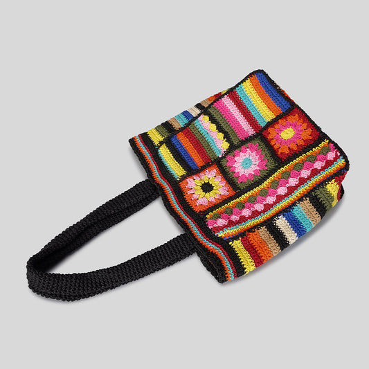 Handmade crochet straw knit woven summer bag for women from the summer collection