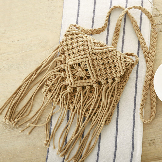 Handmade crochet straw knit woven summer bag for women from the summer collection