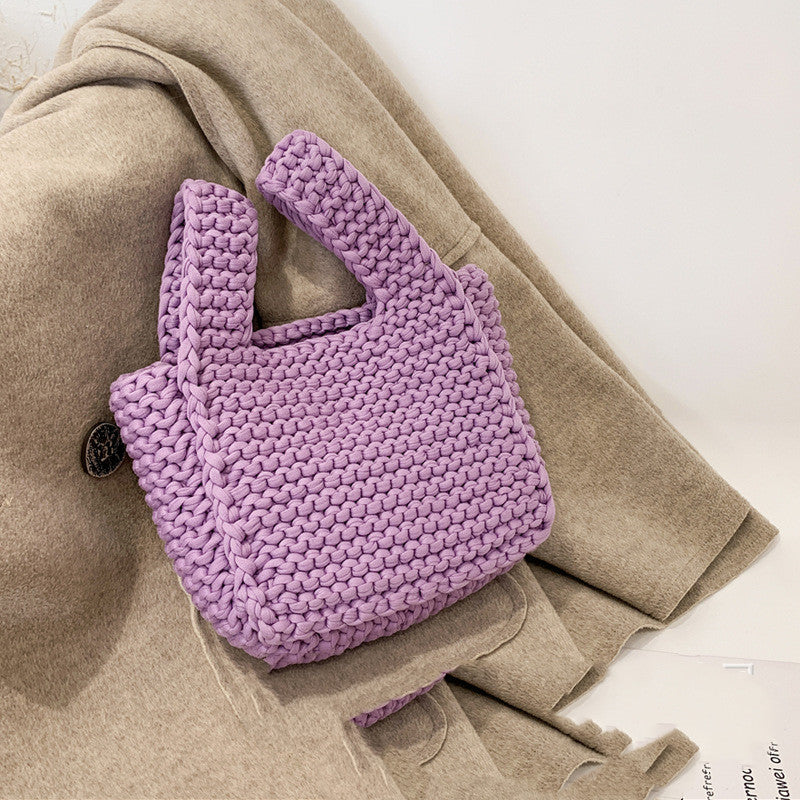 Handmade crochet straw knit woven summer bag for women from the summer collection
