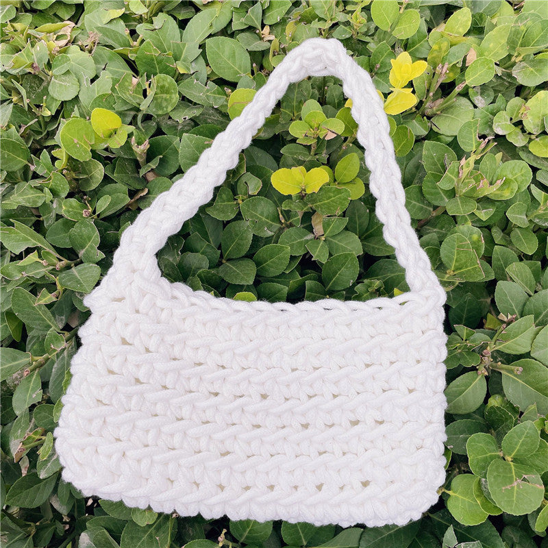 Handmade crochet straw knit woven summer bag for women from the summer collection