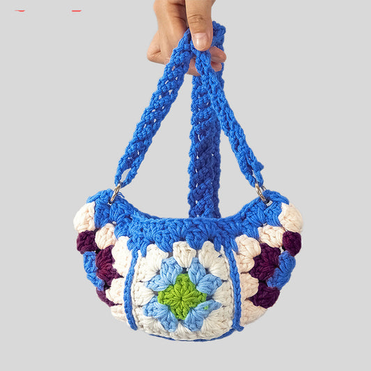 Handmade crochet straw knit woven summer bag for women from the summer collection