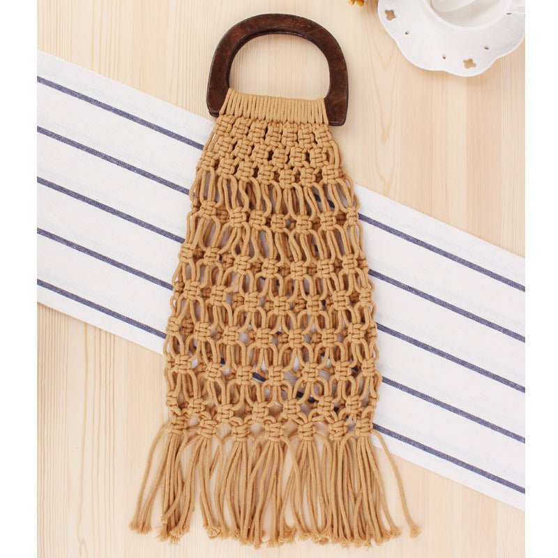 Handmade crochet straw knit woven summer bag for women from the summer collection