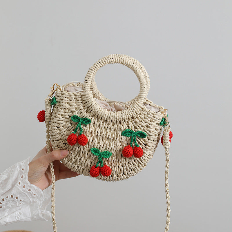Handmade crochet straw knit woven summer bag for women from the summer collection