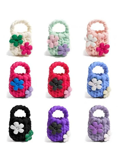Handmade crochet straw knit woven summer bag for women from the summer collection