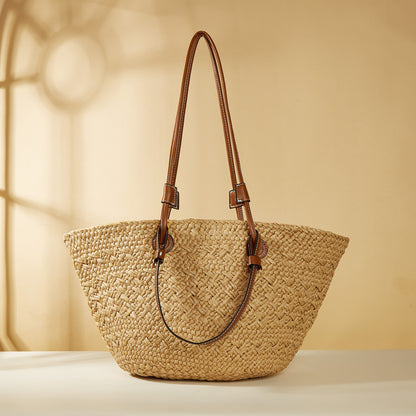 Handmade crochet straw knit woven summer bag for women from the summer collection