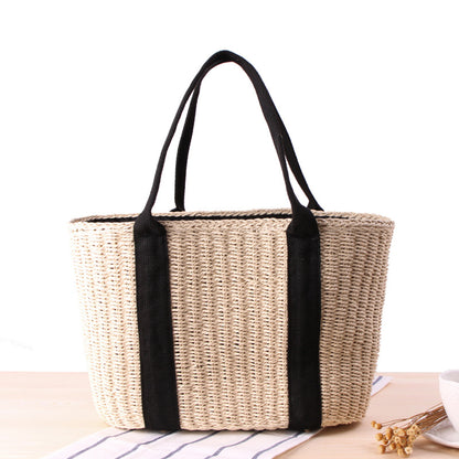Handmade crochet straw knit woven summer bag for women from the summer collection