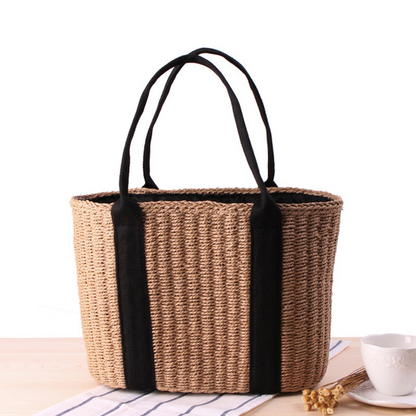 Handmade crochet straw knit woven summer bag for women from the summer collection