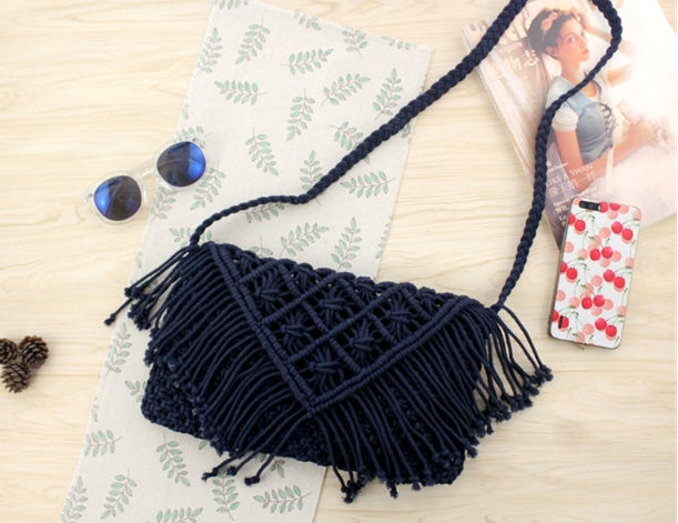 Handmade crochet straw knit woven summer bag for women from the summer collection
