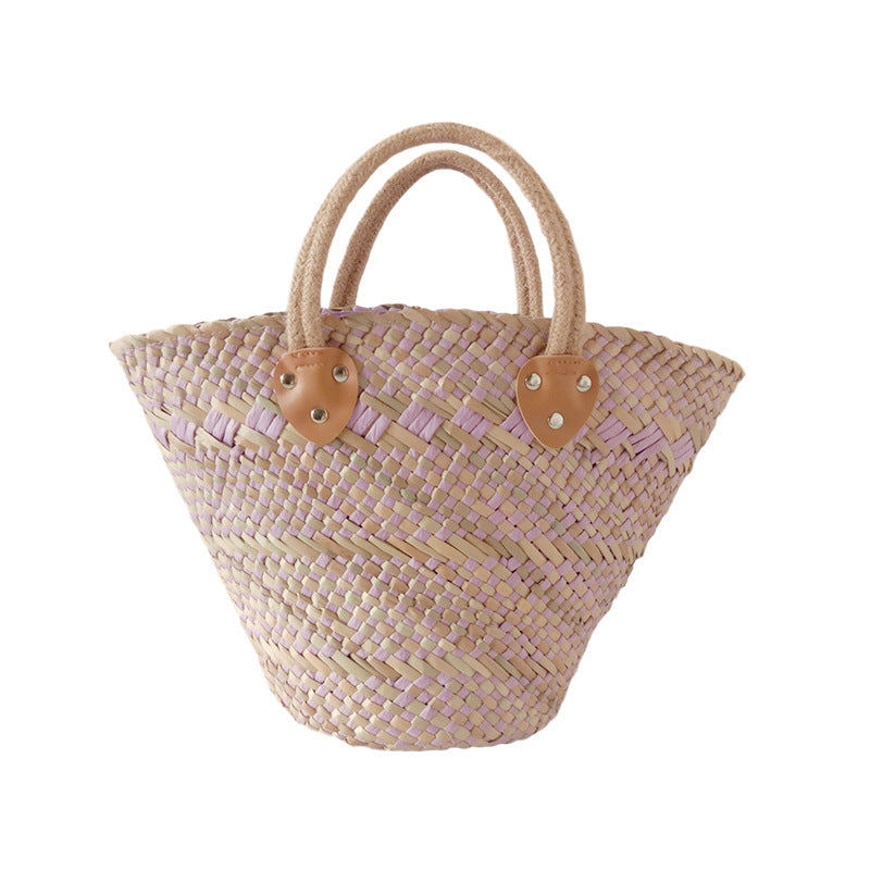 Handmade crochet straw knit woven summer bag for women from the summer collection