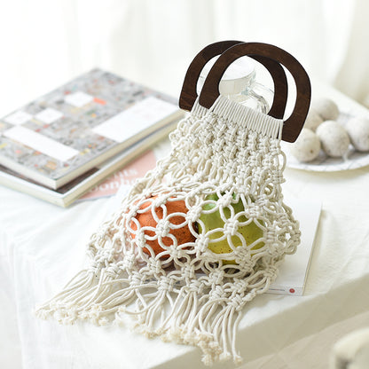 Handmade crochet straw knit woven summer bag for women from the summer collection