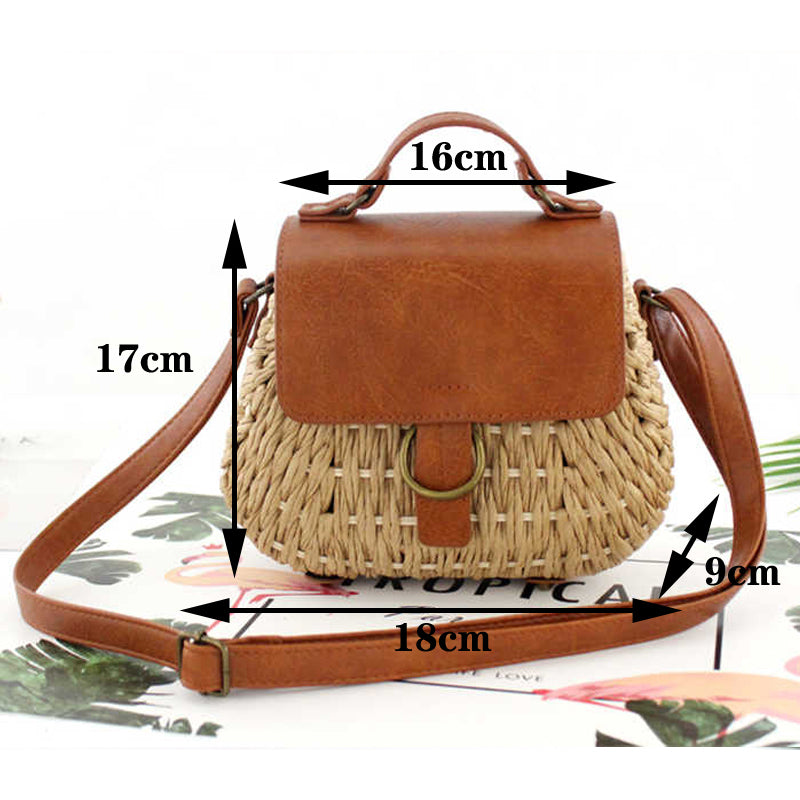 Handmade crochet straw knit woven summer bag for women from the summer collection