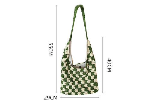 Handmade crochet straw knit woven summer bag for women from the summer collection