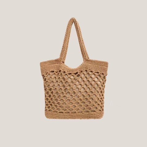 Handmade crochet straw knit woven summer bag for women from the summer collection