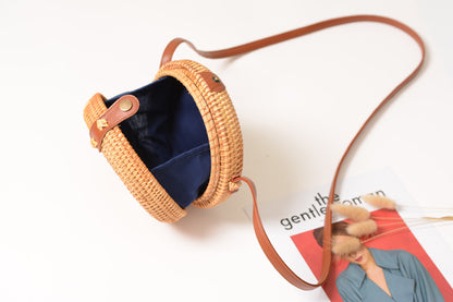 Handmade crochet straw knit woven summer bag for women from the summer collection