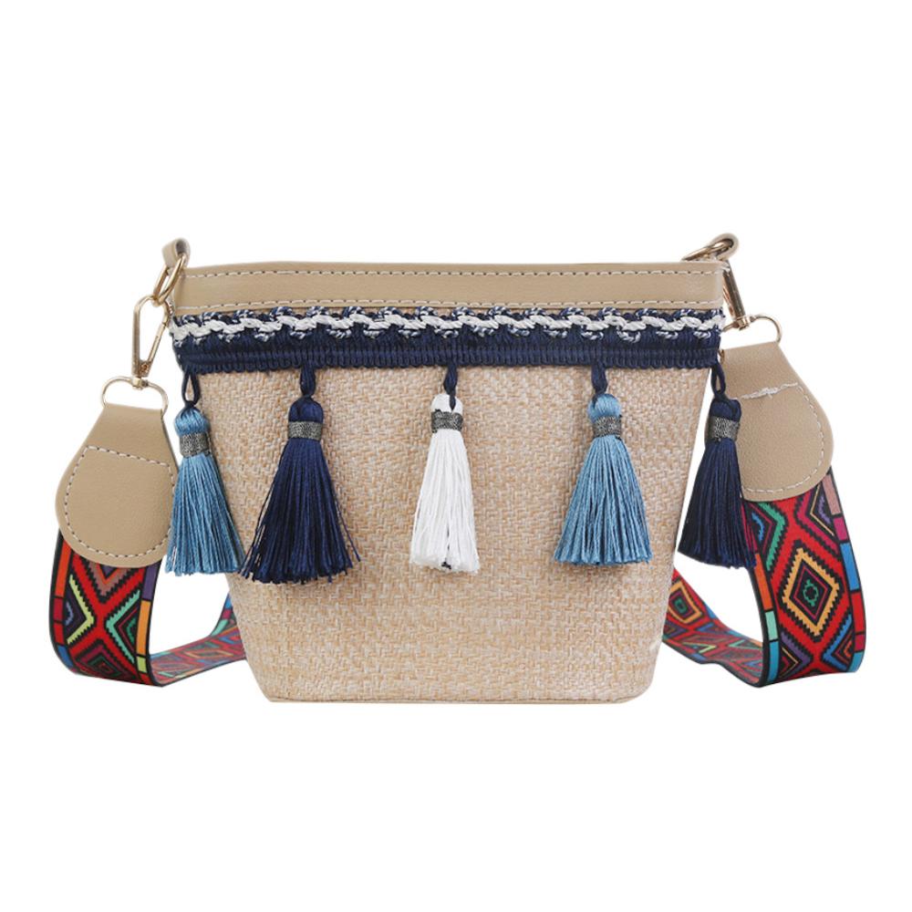 Handmade crochet straw knit woven summer bag for women from the summer collection