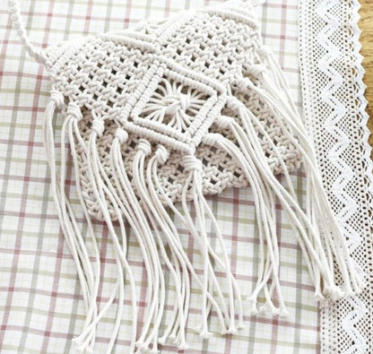 Handmade crochet straw knit woven summer bag for women from the summer collection
