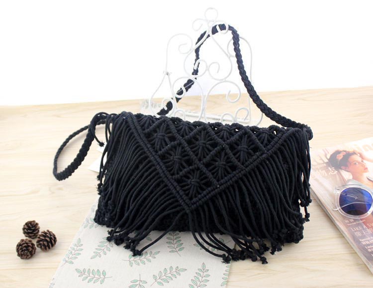 Handmade crochet straw knit woven summer bag for women from the summer collection