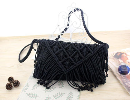Handmade crochet straw knit woven summer bag for women from the summer collection