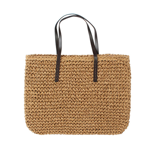 Handmade crochet straw knit woven summer bag for women from the summer collection
