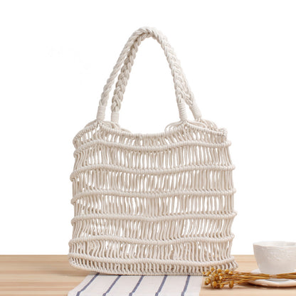 Handmade crochet straw knit woven summer bag for women from the summer collection