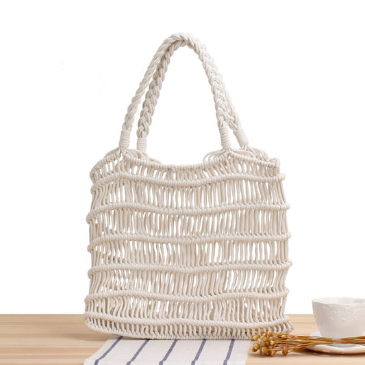 Handmade crochet straw knit woven summer bag for women from the summer collection