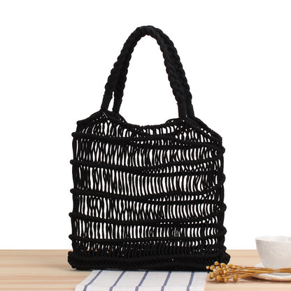Handmade crochet straw knit woven summer bag for women from the summer collection